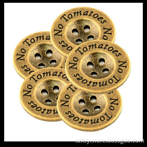 Vintage 4 hole metal coat button with wholesale prices